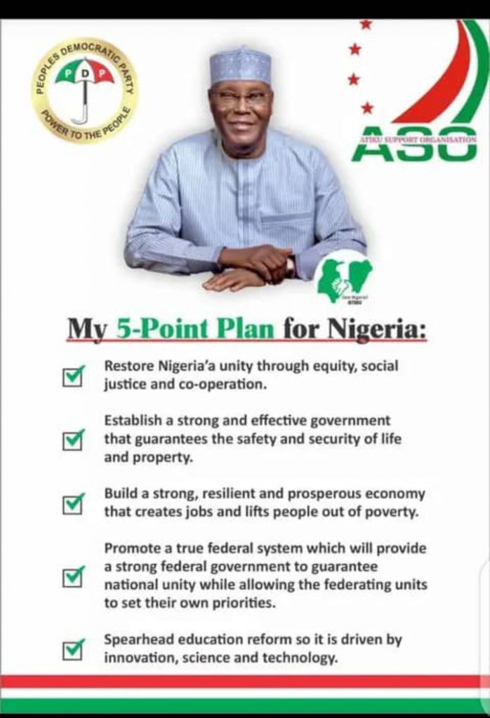 My 5-Point Plan for Nigeria- Atiku Abubakar – Nigerian Concord News